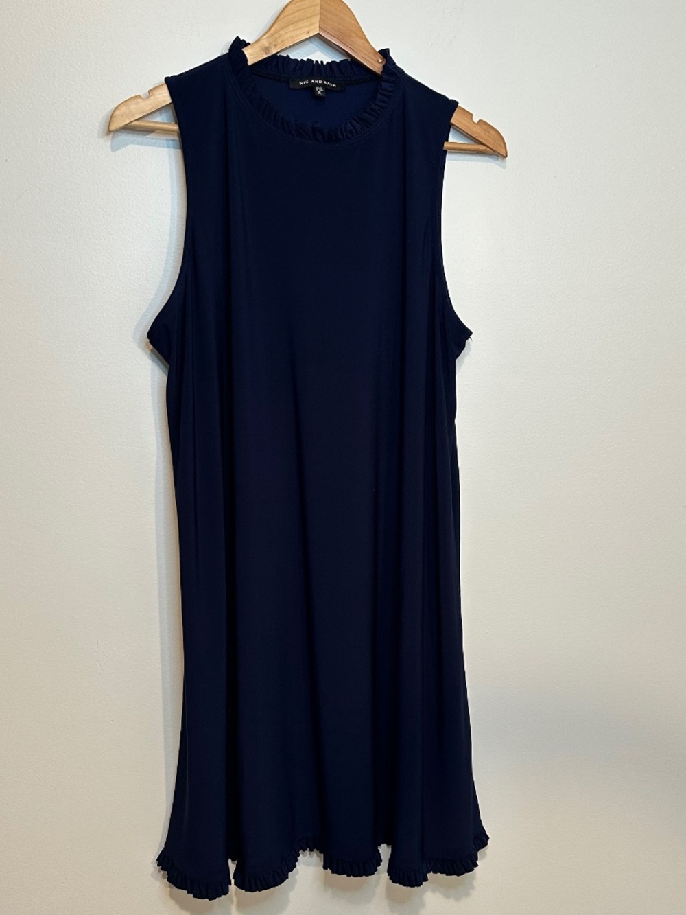 Nik and Nash sleeveless high-neck shift dress Navy Blue XL